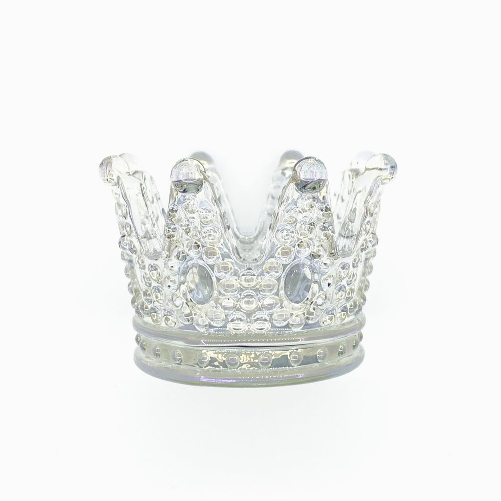 Glass crown brush holder