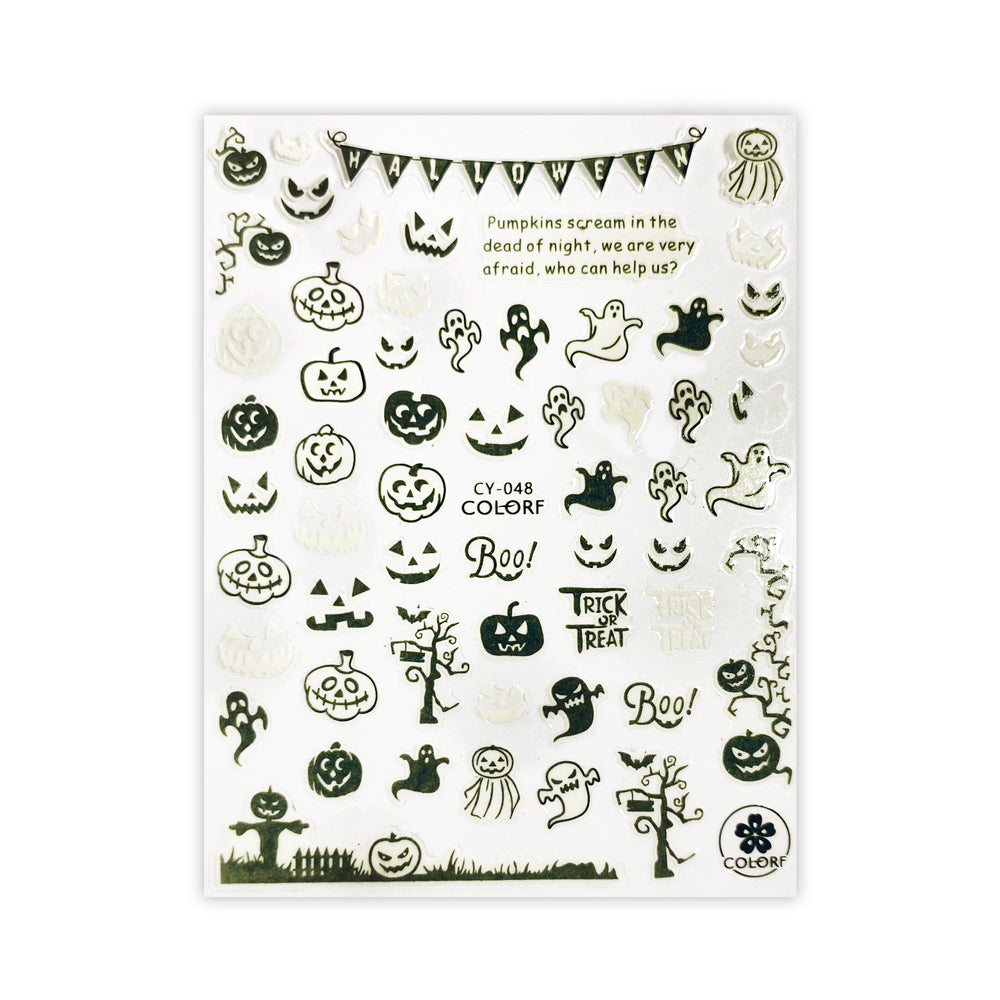 GLOW IN THE DARK Howling Ghosts & Pumpkins  - Self Adhesive | Lula Beauty