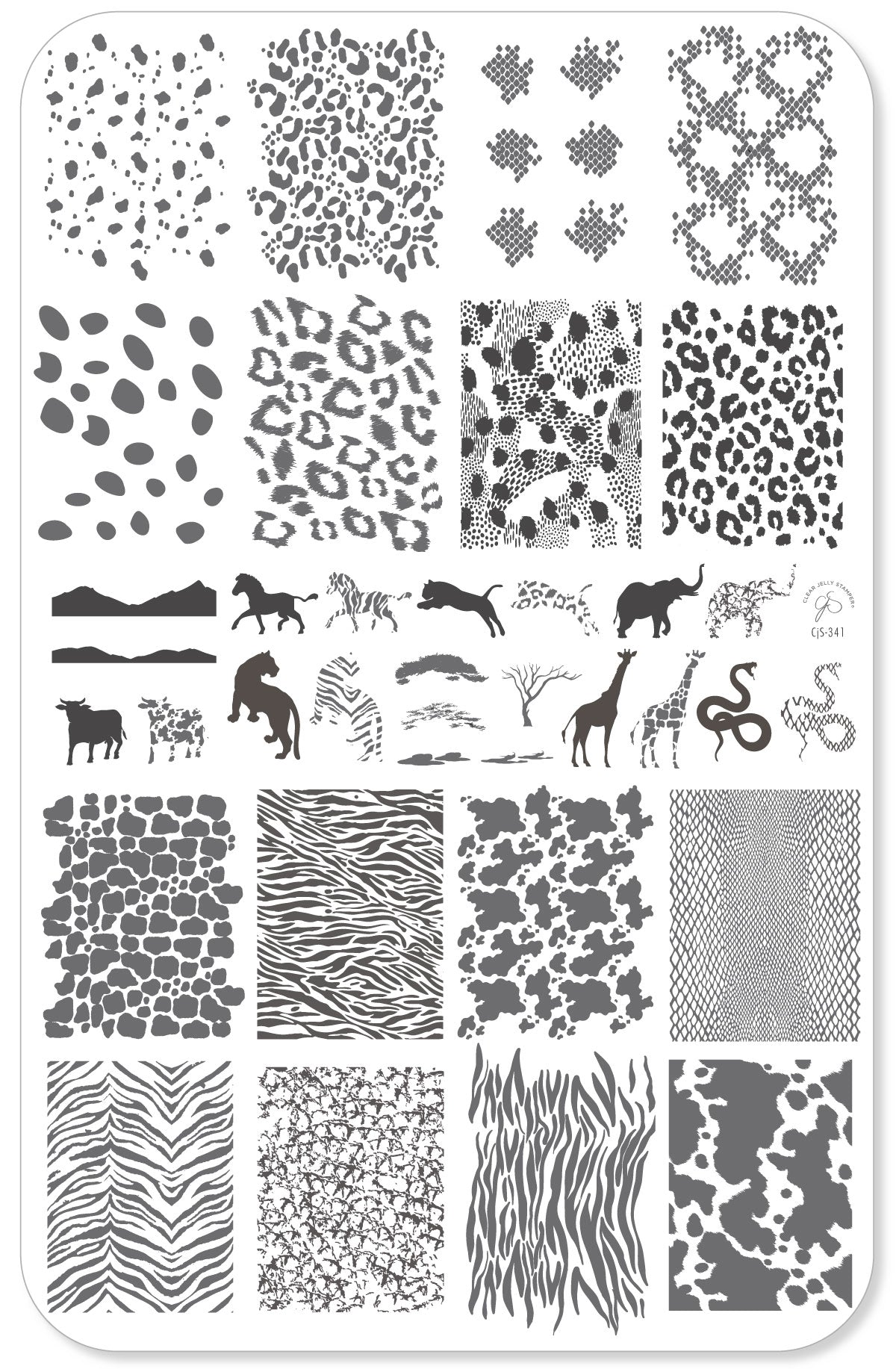 
                  
                    CjS-341 - Animal Diva | Clear Jelly Stamping Plate
                  
                