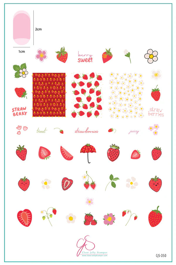 CjS-350 - Straw-berry Sweet | Clear Jelly Stamping Plate