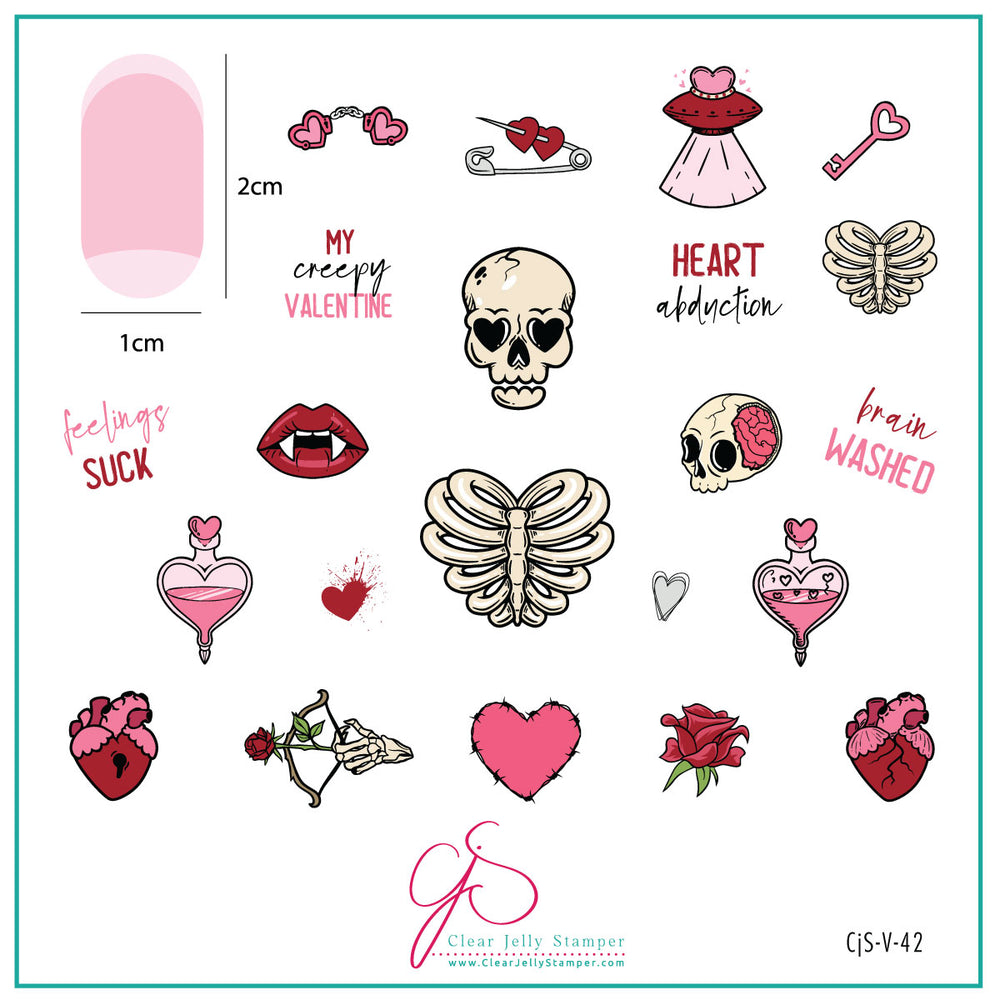 CJSV-42 My Creepy Valentine | Clear Jelly Stamping Plate