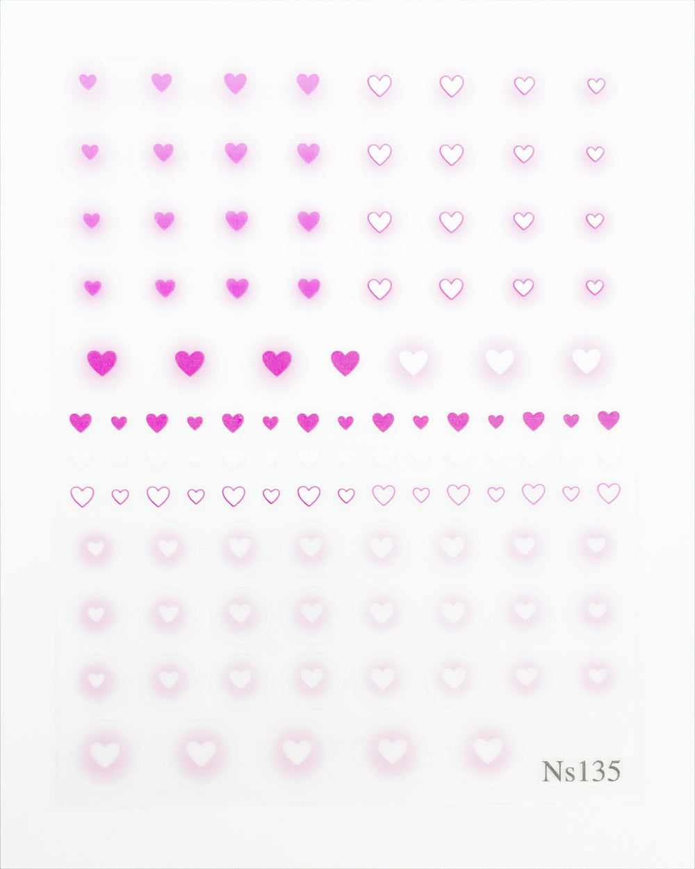 Pink Aura Hearts Self Adhesive Decals | Lula Beauty