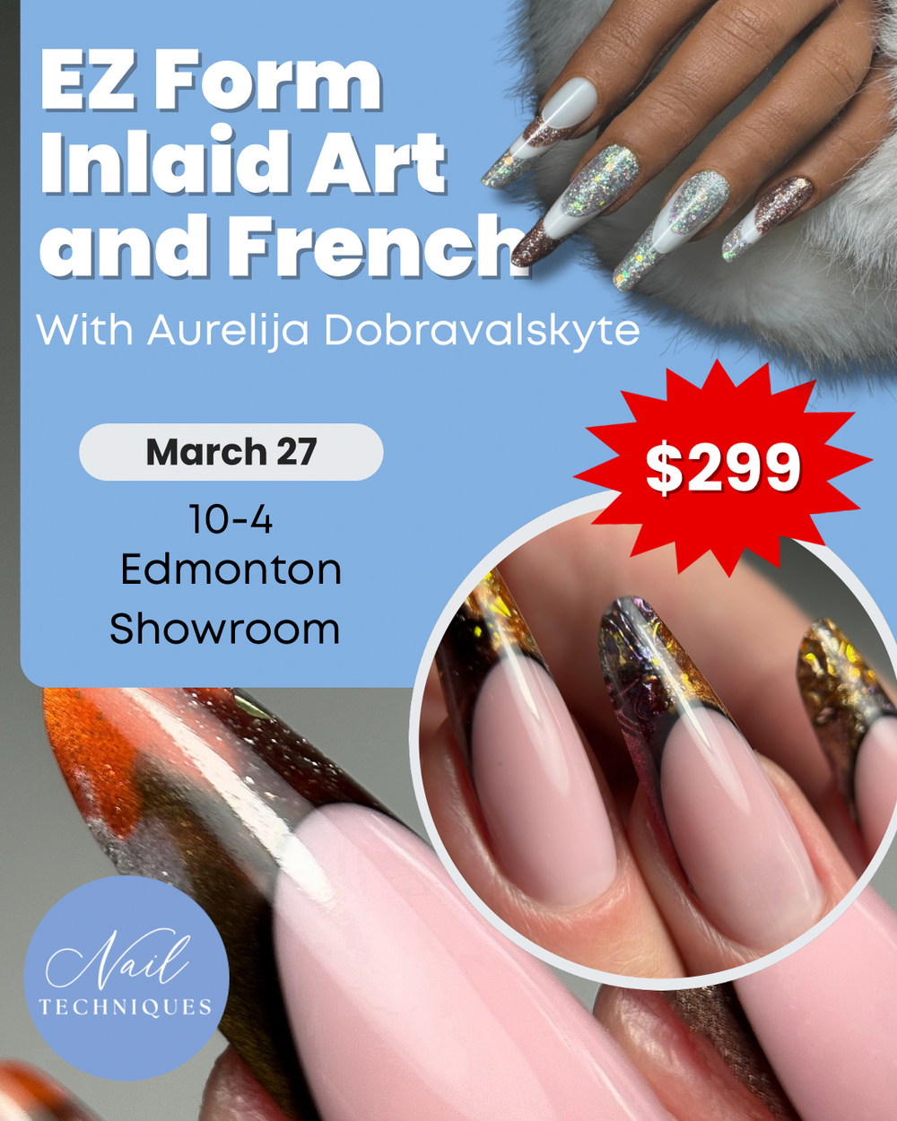 EZ Gel Inlaid Art & French Design | Class March 27th