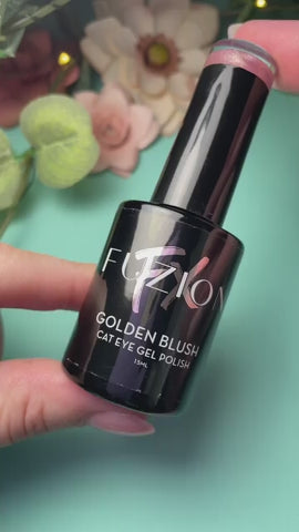 
                  
                    Load and play video in Gallery viewer, Golden Blush | Cat Eye FX Gel Polish | Fuzion FX 15ml
                  
                