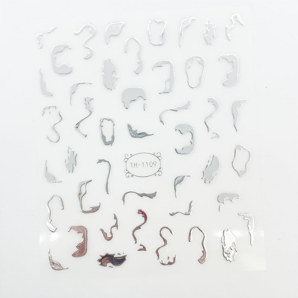 Silver Chrome Self Adhesive Decals | Lula Beauty