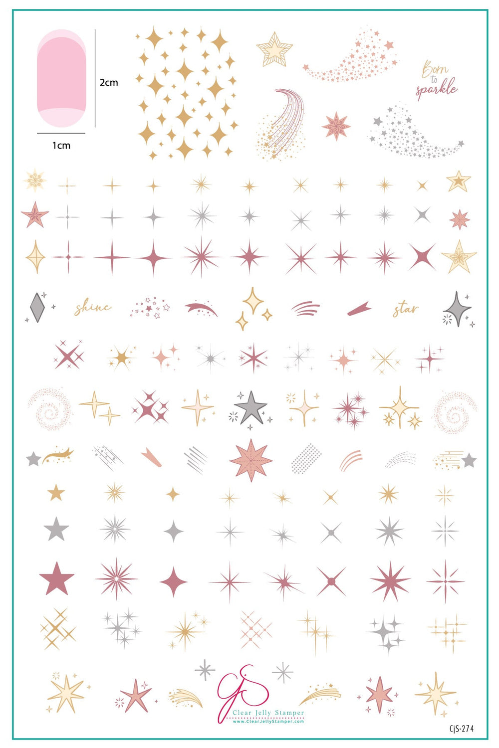 CjS-274 - Born to Sparkle  |  Clear Jelly Stamping Plate