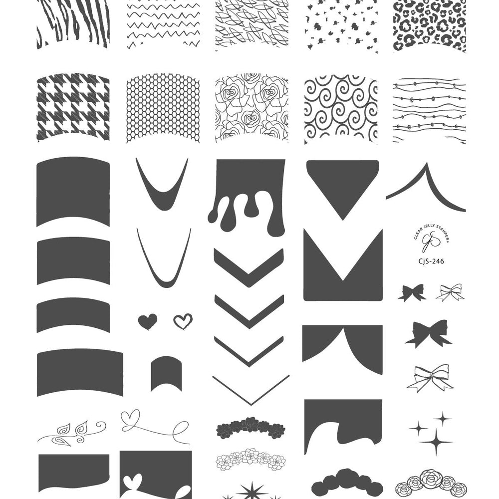 
                  
                    CjS-246 French Mani Maxi | Clear Jelly Stamping Plate
                  
                