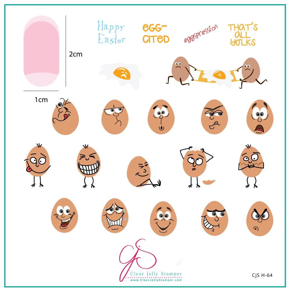 CJSH-64 Eggspression  |  Clear Jelly Stamping Plate