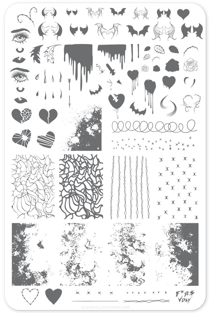 CJSV-14 Dark Heart | Clear Jelly Stamping Plate