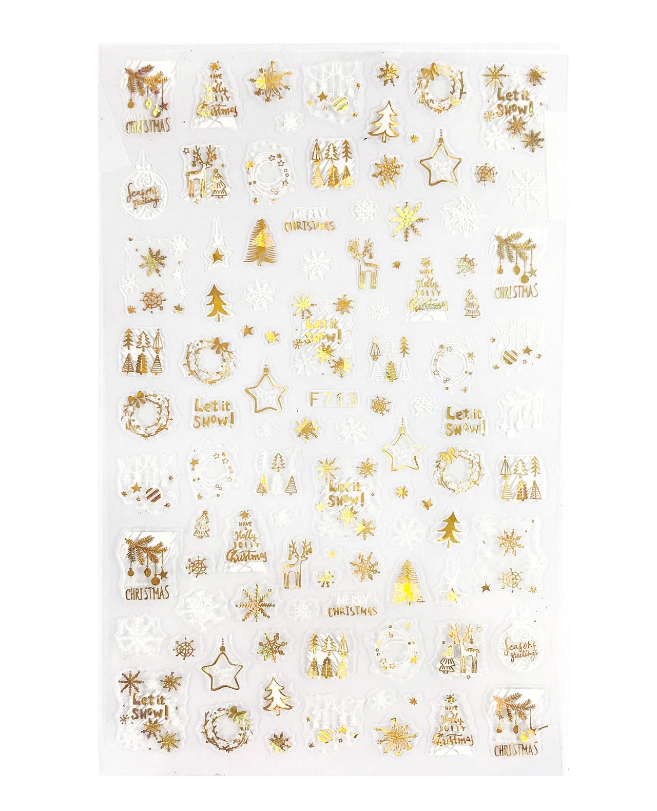 
                  
                    Holidays in Holo Gold ~ Snowflakes, Reindeer, Santa and More! Self Adhesive Decals | Lula Beauty
                  
                