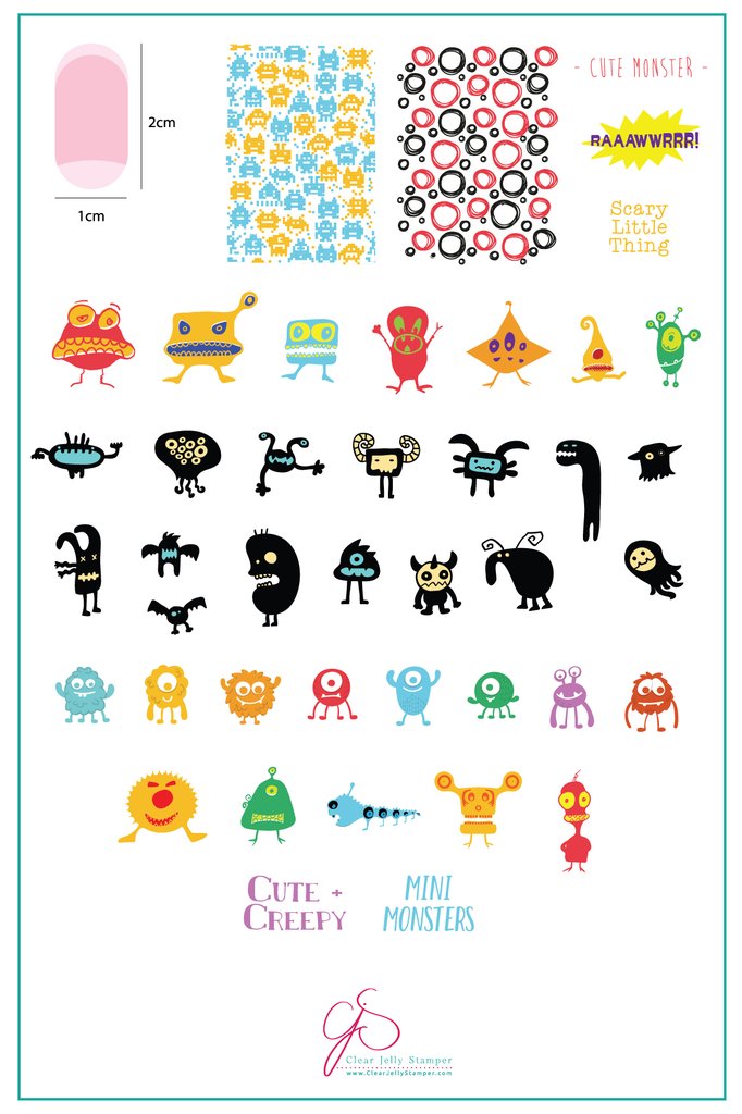 CJSH-027 Monster Mash  |  Clear Jelly Stamping Plate